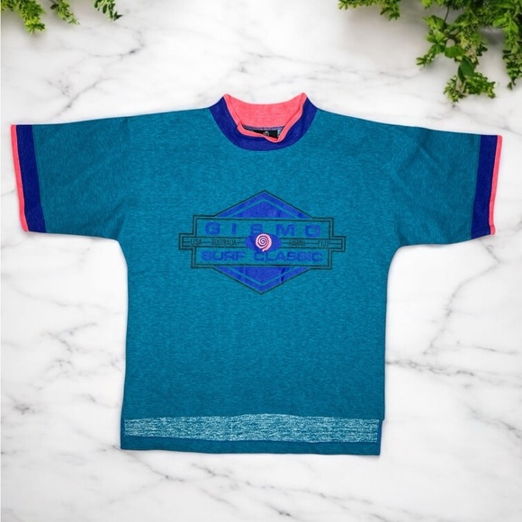 Vintage 80s Gismo Surf Classic Hawaii Double Collar Single Stitch T Shirt - Picture 4 of 12